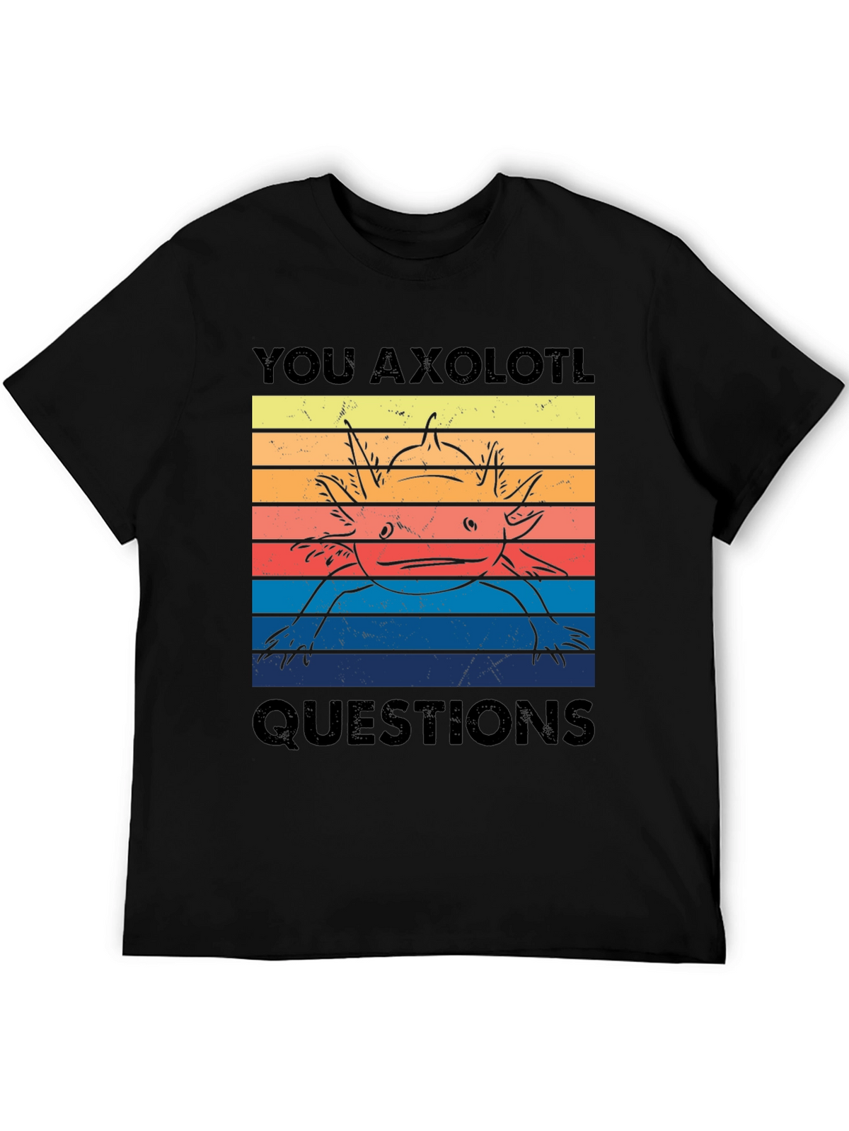 Axolotl Questions Graphic Tee - Unisex Black T-Shirt