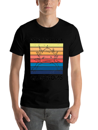 Axolotl Questions Graphic Tee - Unisex Black T-Shirt
