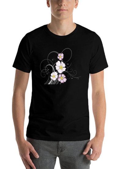 Floral Graphic Black T-Shirt