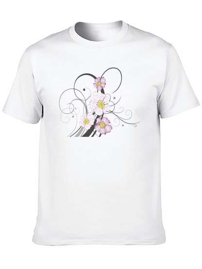 Floral Graphic Black T-Shirt