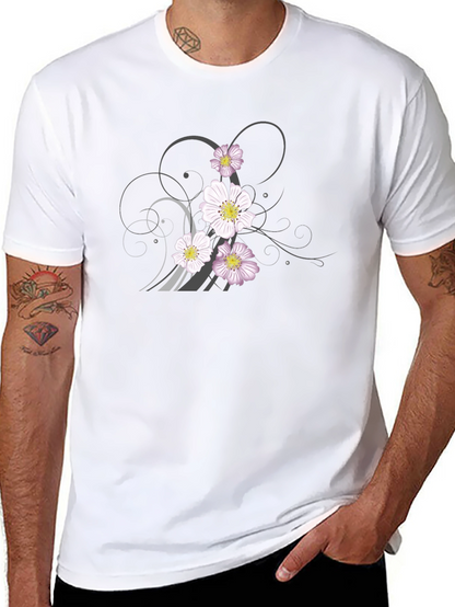 Floral Graphic Black T-Shirt
