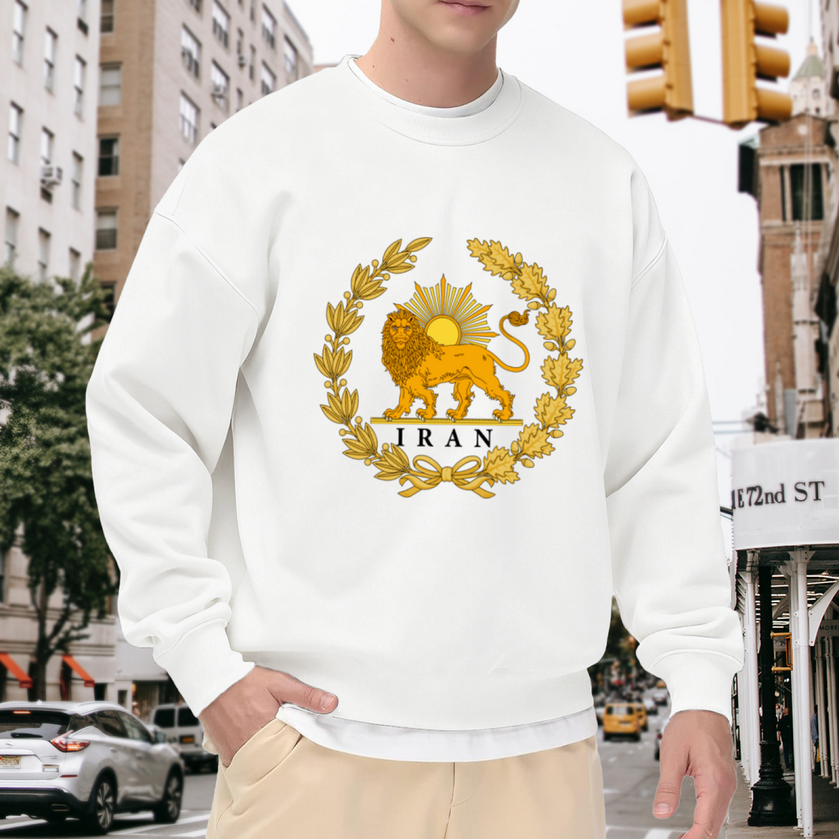 Retro USA Flag Eagle Patriotic American Crewneck Sweatshirt