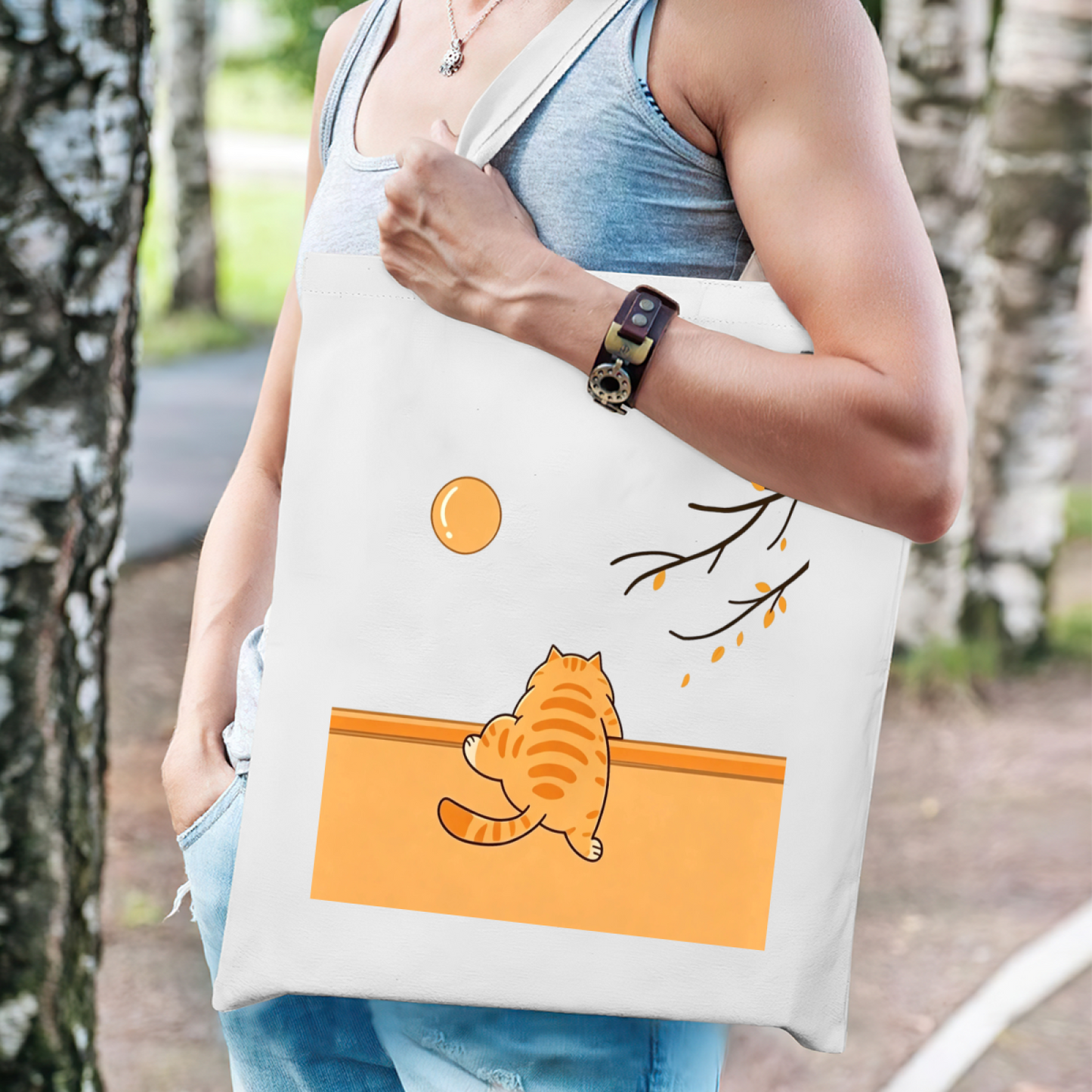 Colorful Letter Bible Verse Canvas Tote | God Is Within Her Calm Faith Shoulder Bag