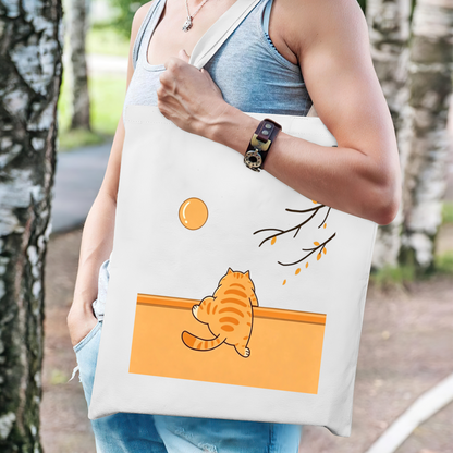 Colorful Letter Bible Verse Canvas Tote | God Is Within Her Calm Faith Shoulder Bag