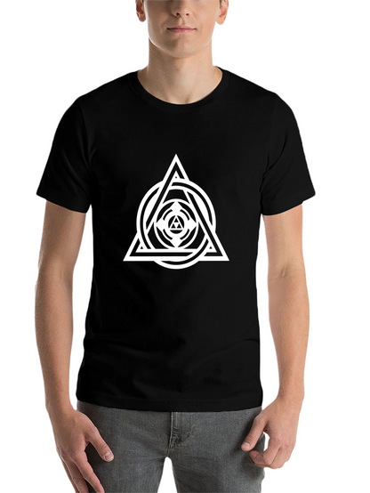 Geometric Triangle Circle Graphic Black T-Shirt