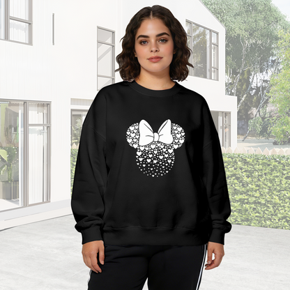 Heart?Filled Minnie Bow Graphic Crewneck Sweatshirt