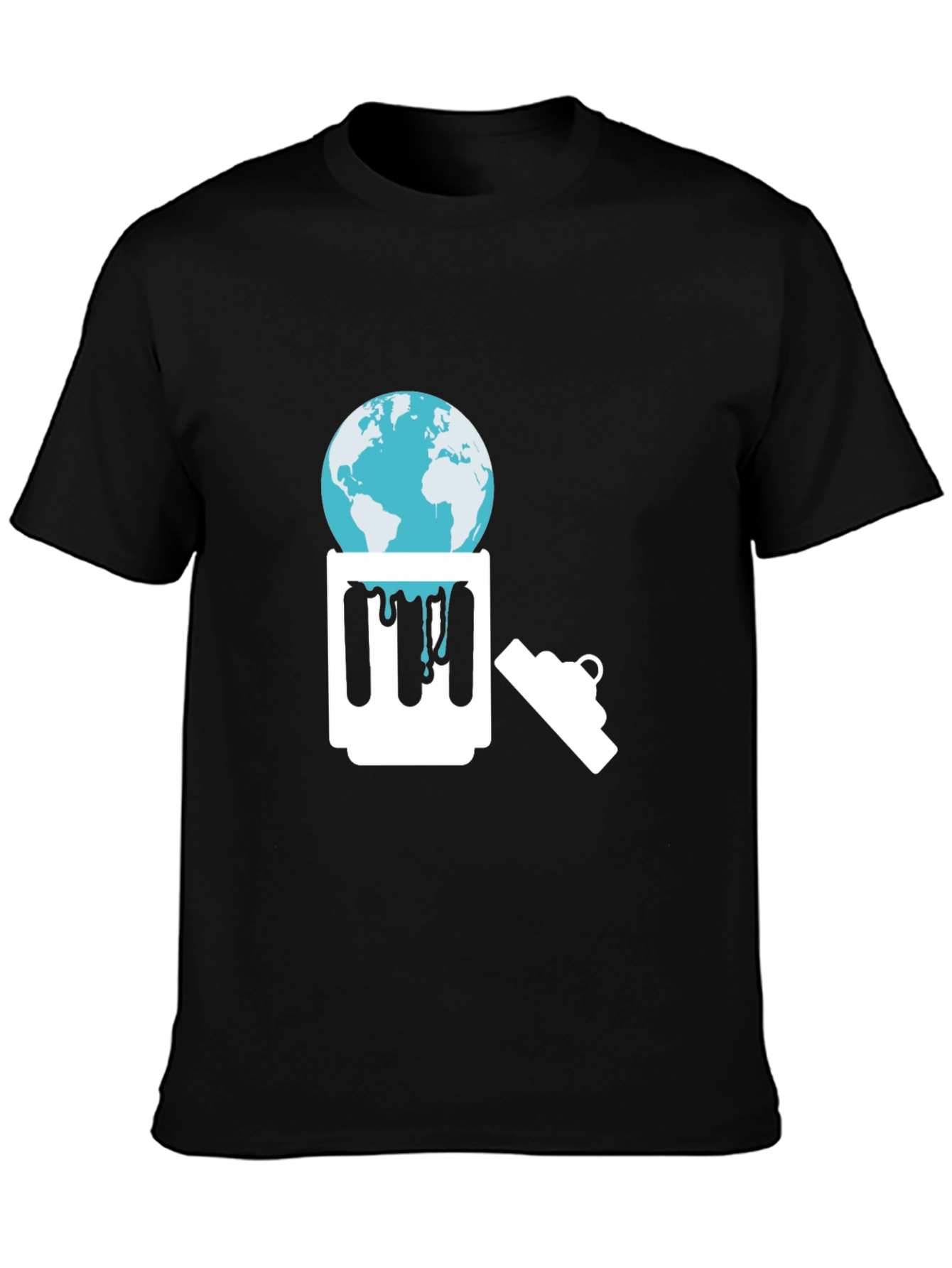 Eco-Awareness Graphic Tee - Earth in Trash