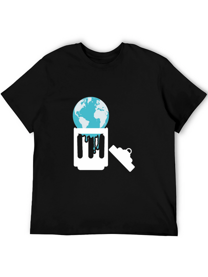 Eco-Awareness Graphic Tee - Earth in Trash