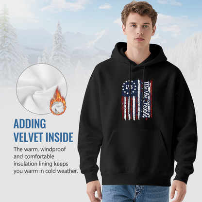 Vintage 1776 American Flag Patriotic Graphic Hoodie