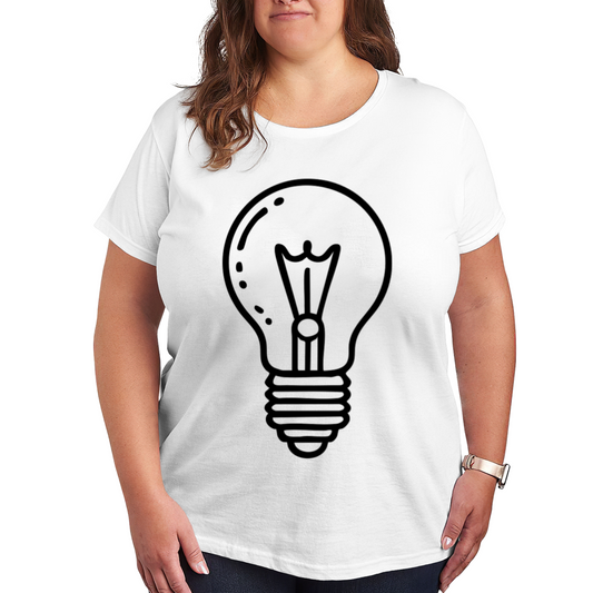 Simple Line Art Light Bulb Minimalist T-Shirt