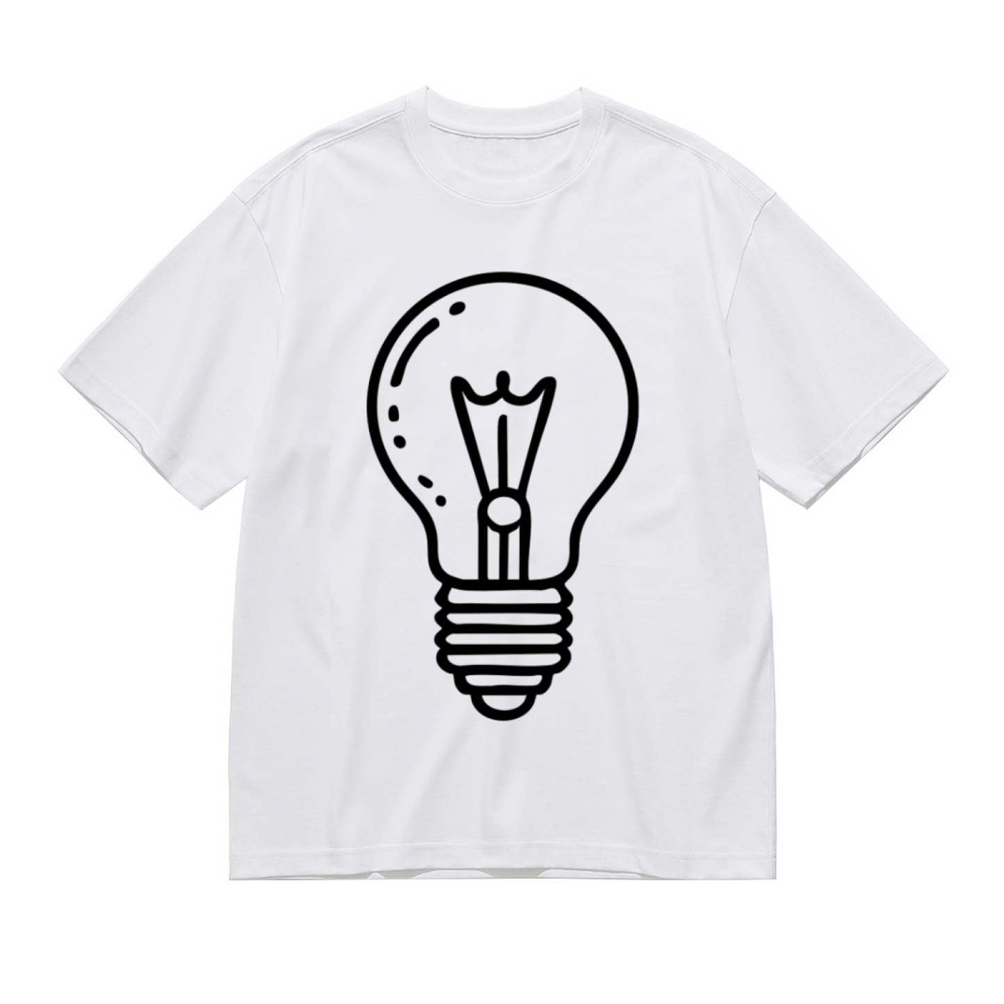 Simple Line Art Light Bulb Minimalist T-Shirt