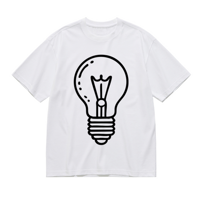Simple Line Art Light Bulb Minimalist T-Shirt