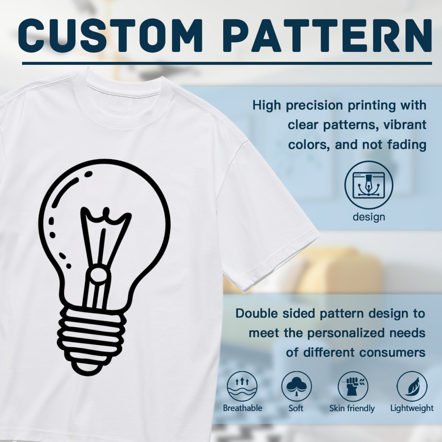 Simple Line Art Light Bulb Minimalist T-Shirt