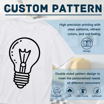 Simple Line Art Light Bulb Minimalist T-Shirt