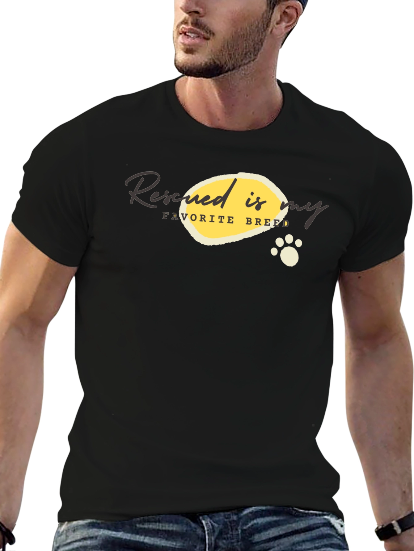 Rescued is My Favorite Breed Graphic T-Shirt