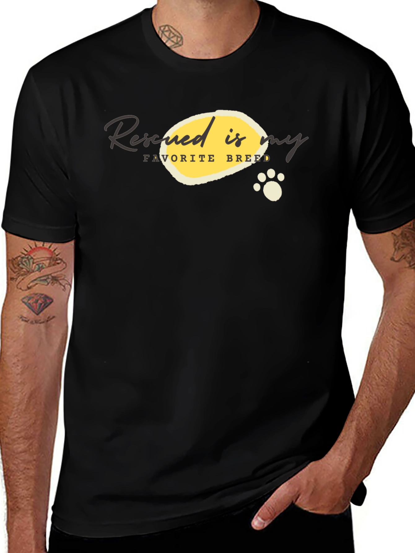 Rescued is My Favorite Breed Graphic T-Shirt