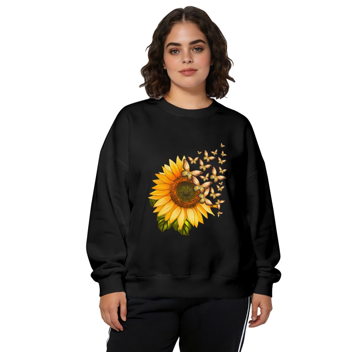 Playful Retro Clown Face Print Casual Crewneck Sweatshirt