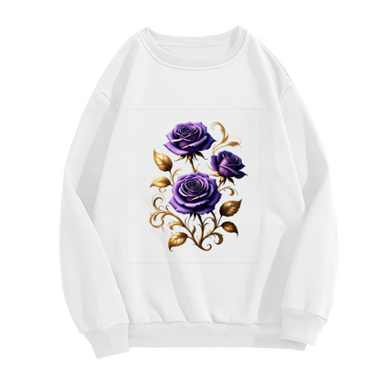 Dreamy Purple Rose Golden Ornament Crewneck Sweatshirt