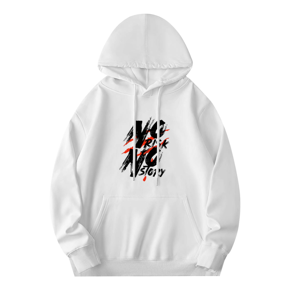 No Risk No Story Bold Brush?Script Graphic Hoodie Streetwear Pullover