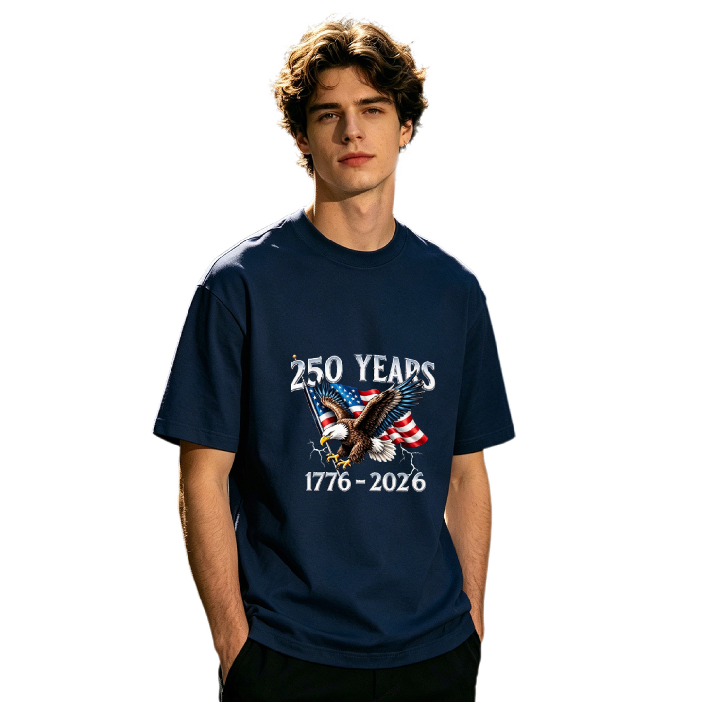 Men's 250 Years 1776-2026 American Eagle Patriotic Flag Tee