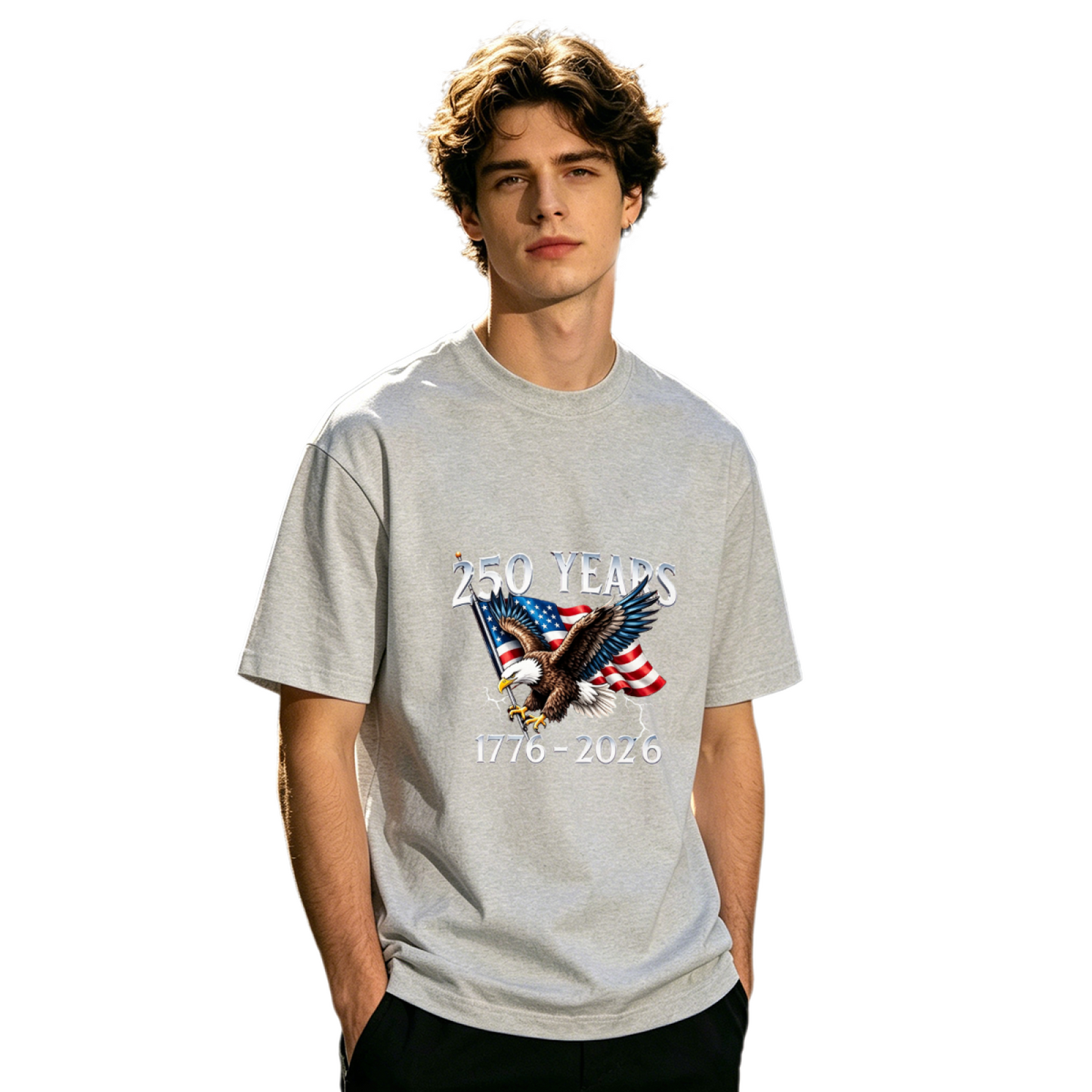 Men's 250 Years 1776-2026 American Eagle Patriotic Flag Tee