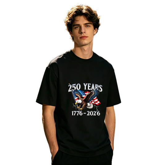 Men's 250 Years 1776-2026 American Eagle Patriotic Flag Tee