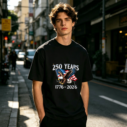 Men's 250 Years 1776-2026 American Eagle Patriotic Flag Tee