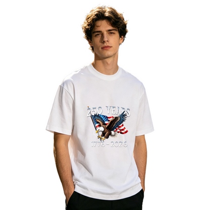 Men's 250 Years 1776-2026 American Eagle Patriotic Flag Tee