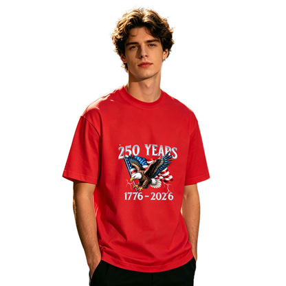 Men's 250 Years 1776-2026 American Eagle Patriotic Flag Tee