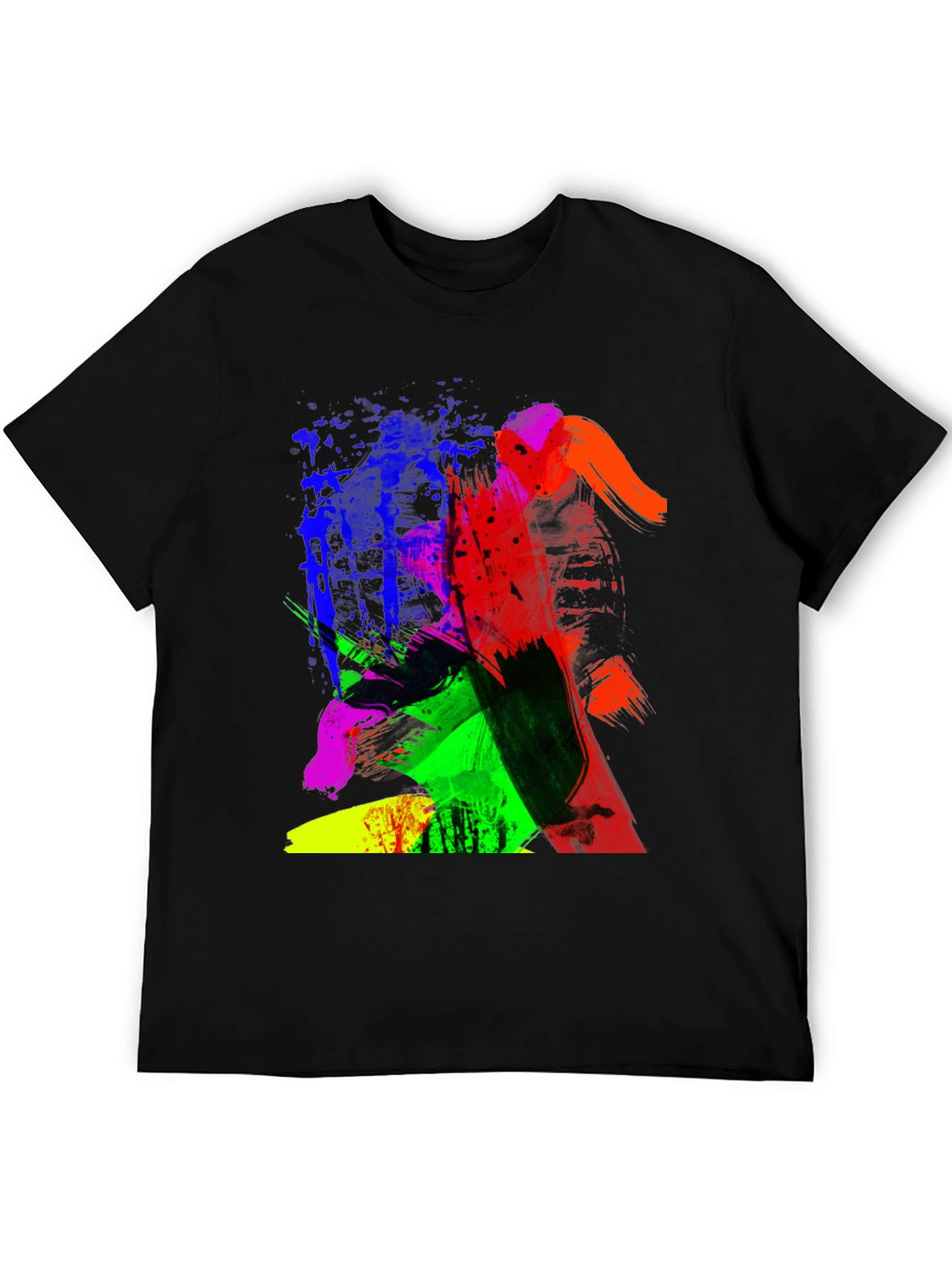 Abstract Art Graphic Print Black T-Shirt
