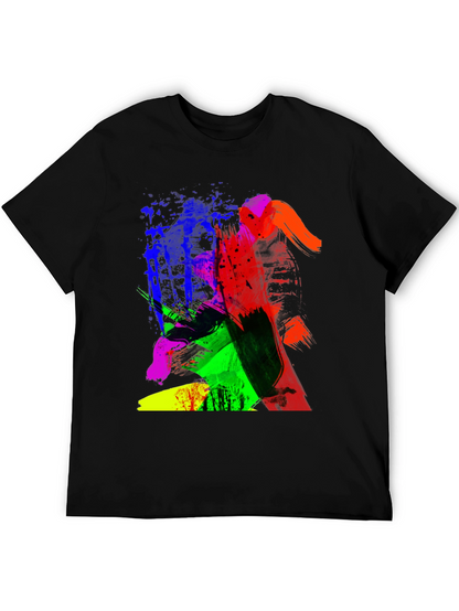 Abstract Art Graphic Print Black T-Shirt