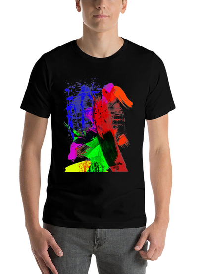 Abstract Art Graphic Print Black T-Shirt