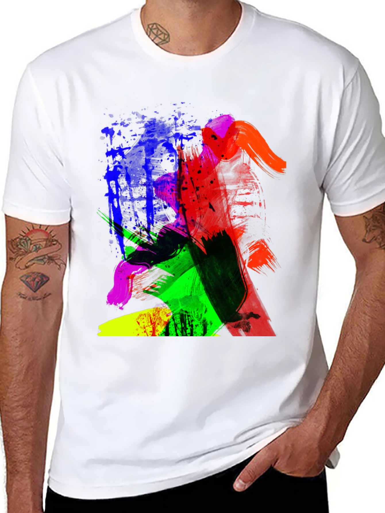 Abstract Art Graphic Print Black T-Shirt