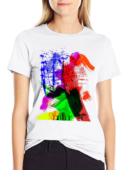 Abstract Art Graphic Print Black T-Shirt