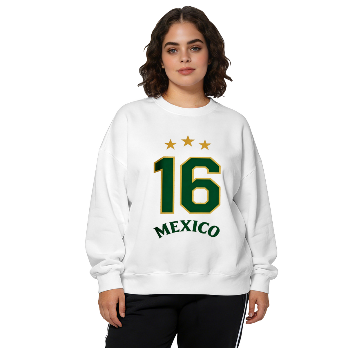 Retro Mexico 16 Stars Athletic Crewneck Sweatshirt