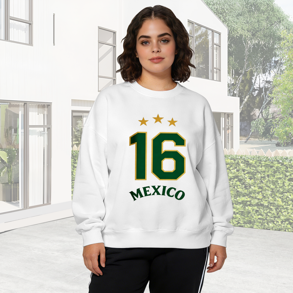 Retro Mexico 16 Stars Athletic Crewneck Sweatshirt