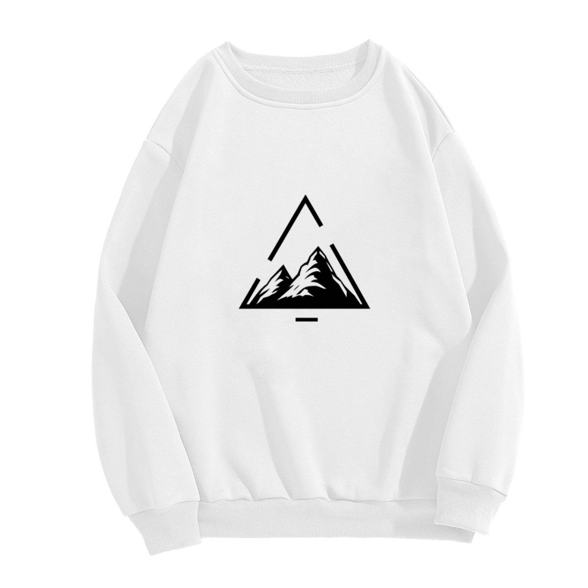 Triangle Mountain Minimalist Line Art Crewneck Sweatshirt
