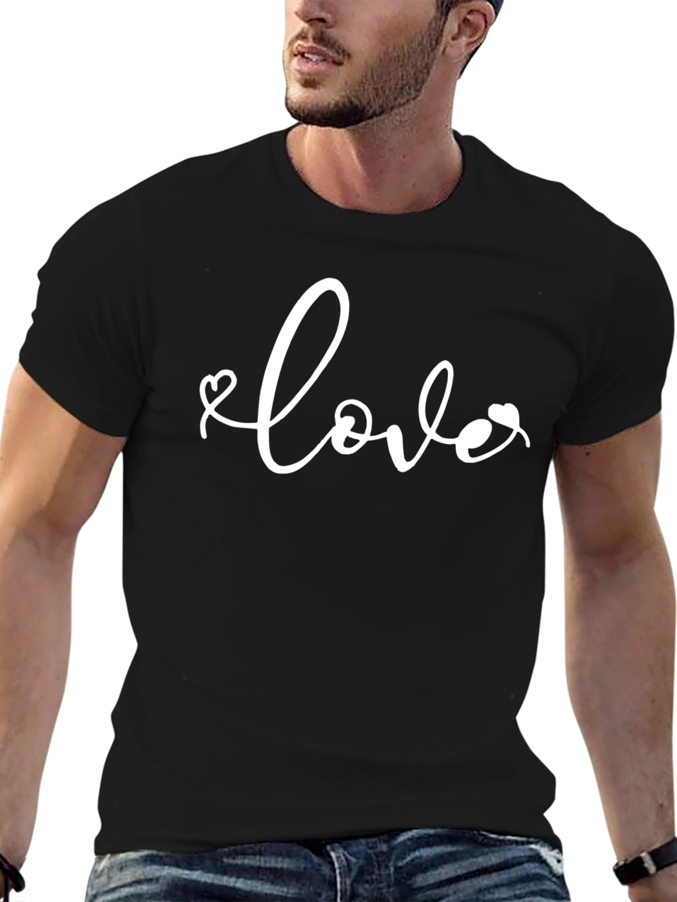 Love Graphic Tee - Stylish Black Cotton T-Shirt