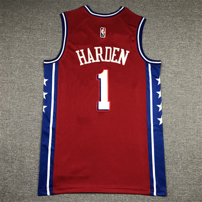 Men's Philadelphia 76ers James Harden Red Fastbreak Replica Player Jerseys
