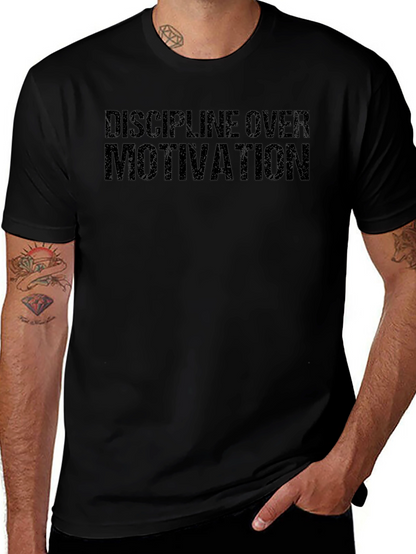Discipline Over Motivation Black T-Shirt