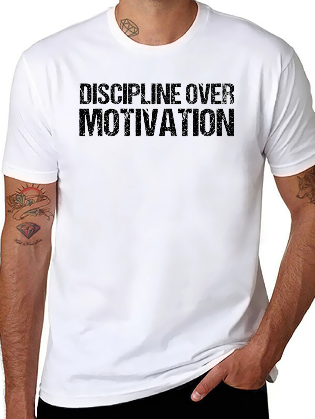 Discipline Over Motivation Black T-Shirt