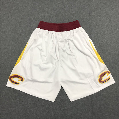 Men's Cleveland Cavaliers White Basketball Shorts1