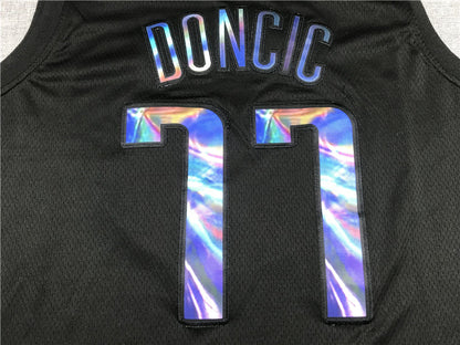 Men's Dallas Mavericks Luka Doncic #77 Black Swingman Game Jerseys