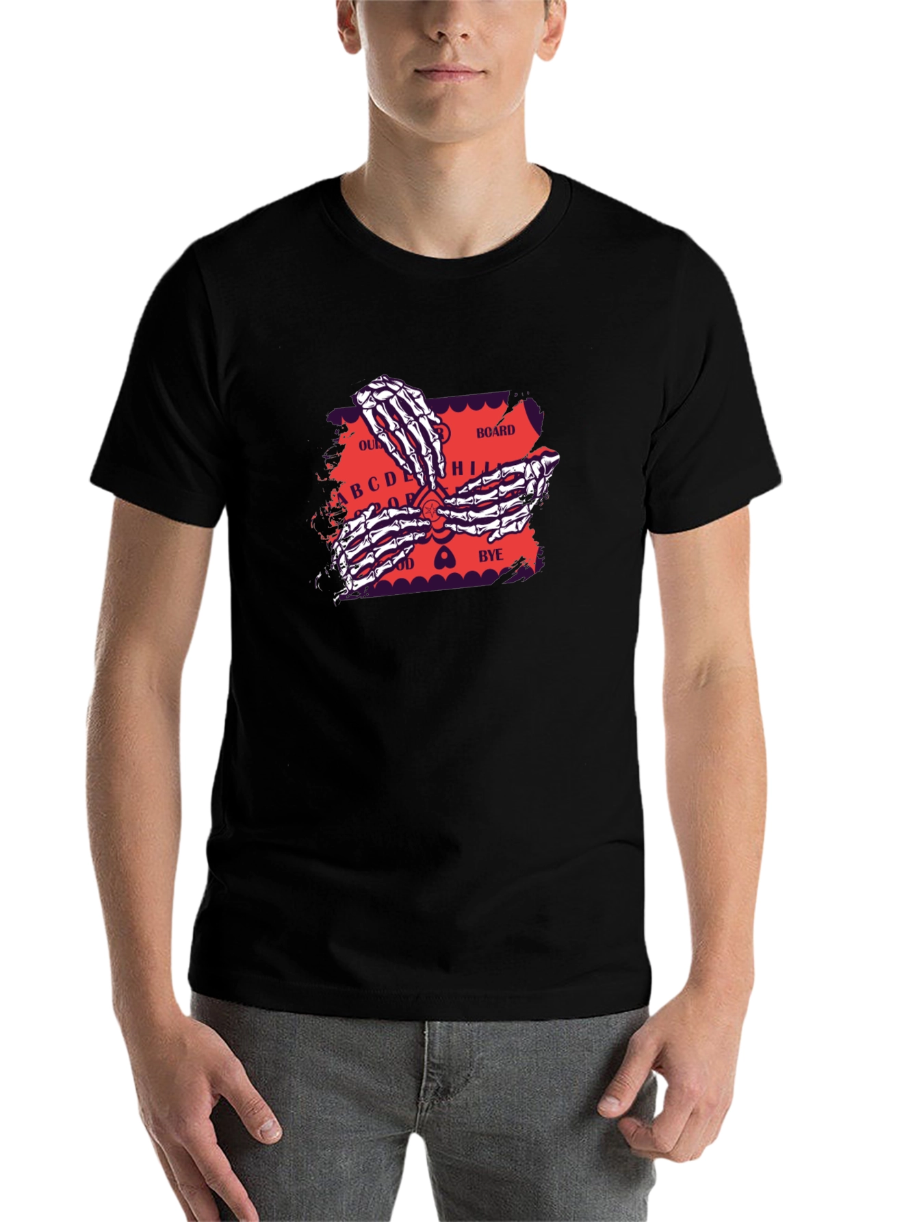 Ouija Board Skeleton Hands Graphic Tee