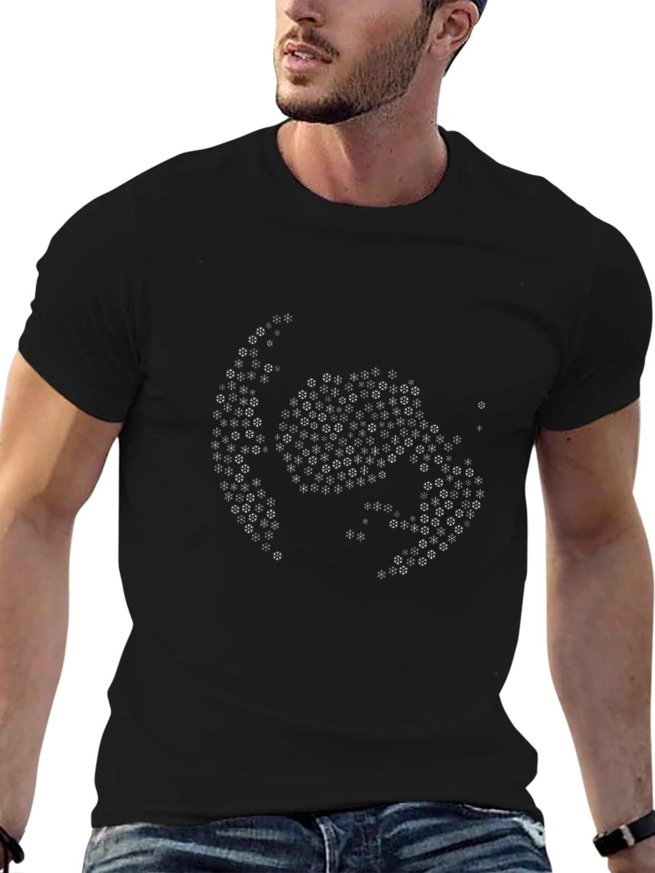 Geometric Pattern Black T-Shirt