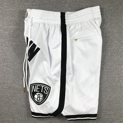 Men's Brooklyn Nets White Pocket Shorts1
