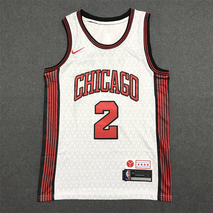 Men's Chicago Bulls Lonzo Ball #2 White 2022/23 Swingman Jerseys - City Edition