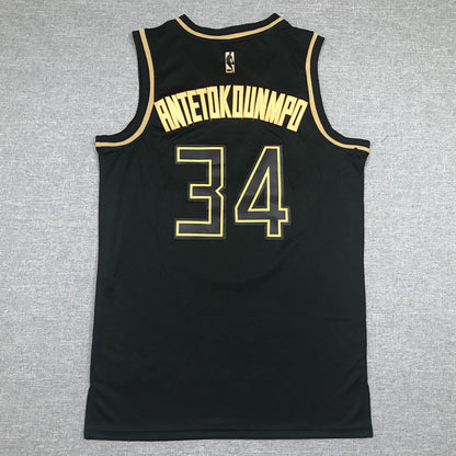 Men's Milwaukee Bucks Giannis Antetokounmpo #34 Black Swingman Player Jerseys
