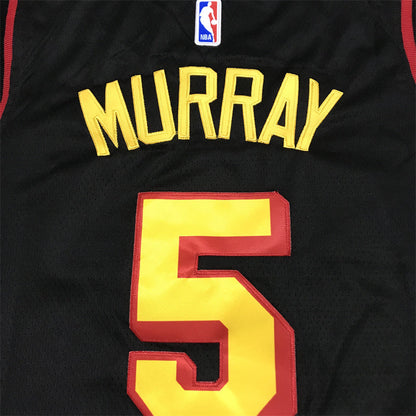Men's Atlanta Hawks Dejounte Murray #5 Black Swingman Jerseys - Statement Edition