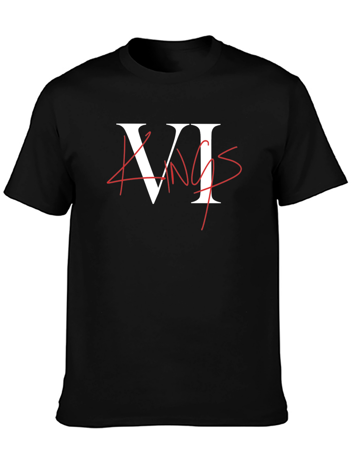 VI Kings Graphic Tee - Black Crew Neck T-Shirt